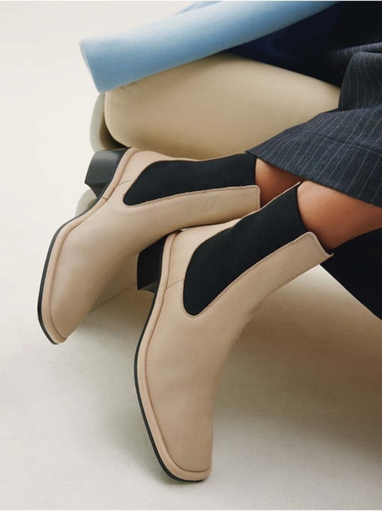 Maguire Shoes - Maguire Morella Heeled Chelsea Boots Beige Black Sz 41 Handmade In Spain 10.5/11